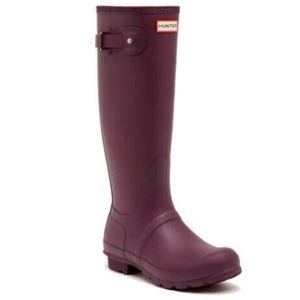 HUNTER Original Tall Rain Boots Black Grape Purple